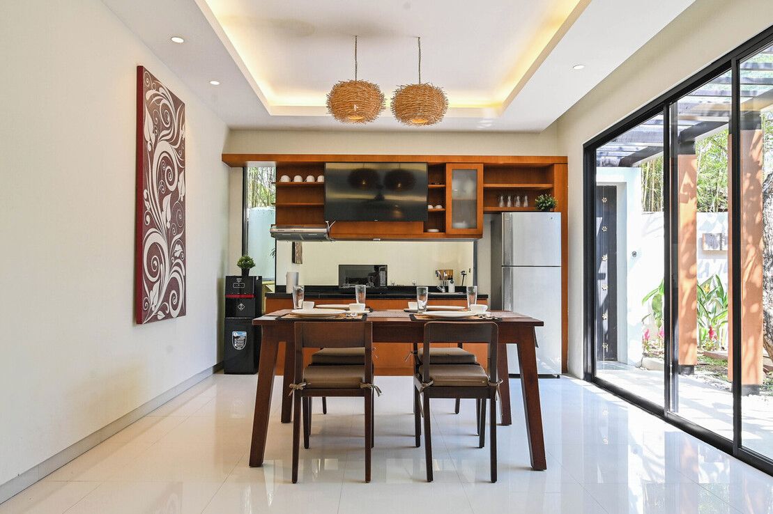 Exclusive Villa, Non Smoking, Pool View | Private kitchen | Full-size fridge, microwave, stovetop, cookware/dishes/utensils