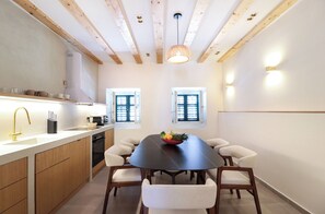 Apartment, Sea View | Private kitchen | Microwave, oven, dishwasher, espresso maker