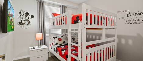 2 bedrooms, in-room safe, iron/ironing board, travel cot