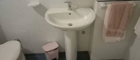 Douche, séchoir à cheveux, bidet, serviettes fournies