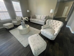 Luxury Villa | Living area - ELUX with heated pool spa (Houston)