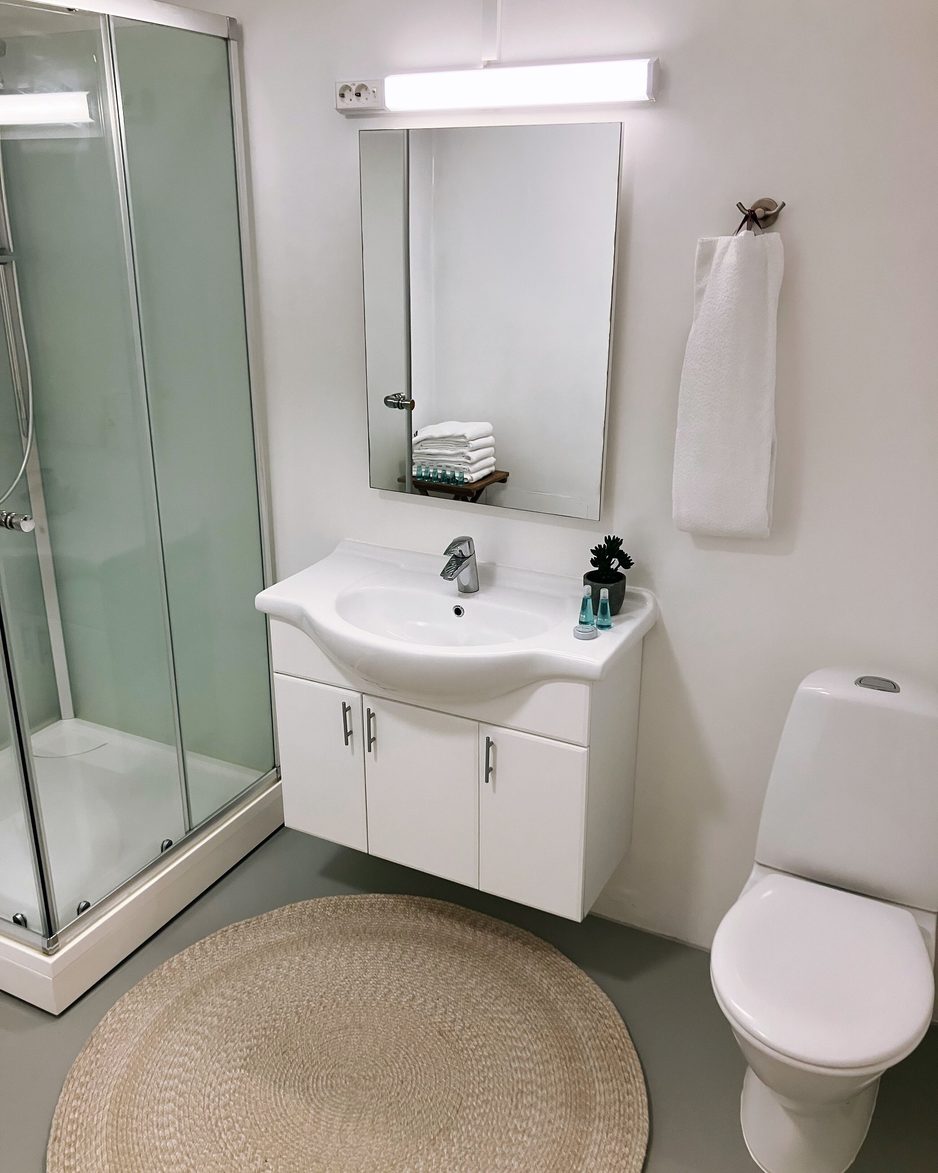 Dutxa, tovalloles, sabó i xampú 