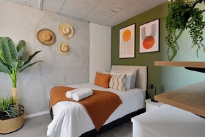 In-room safe, individually decorated, laptop workspace - SIX ON N - Fluent Serviced Apartments (Cape Town)