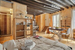Desk, iron/ironing board, travel crib, free WiFi