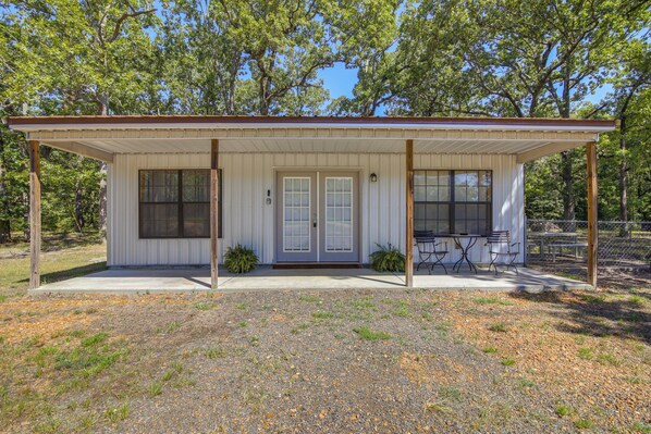 House (2 Bedrooms) | Front of property - 5 Mi to Sardis Lake: Pet-friendly Cabin Rental (Sardis)