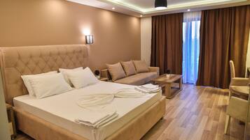 In-room safe, desk, laptop workspace, soundproofing