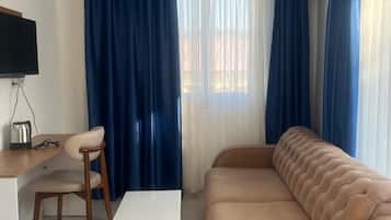 Economy Double Room, Courtyard View | Desk, laptop workspace, free WiFi