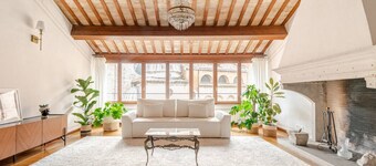 The apartment offers a beautiful view of the city's cathedral domes. 