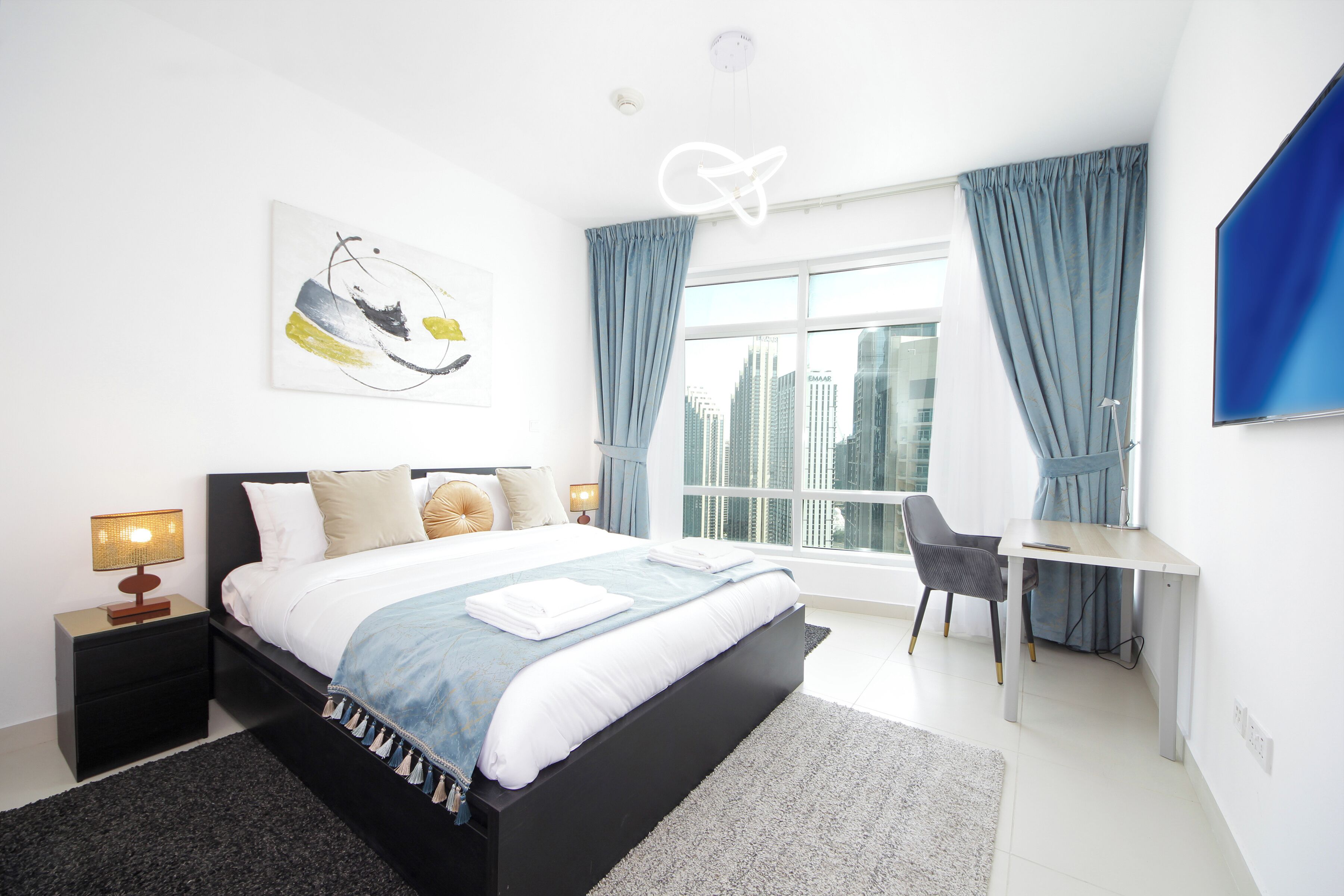 Apartment, 2 Bedrooms, City View | 2 bedrooms, in-room safe, laptop workspace, iron/ironing board