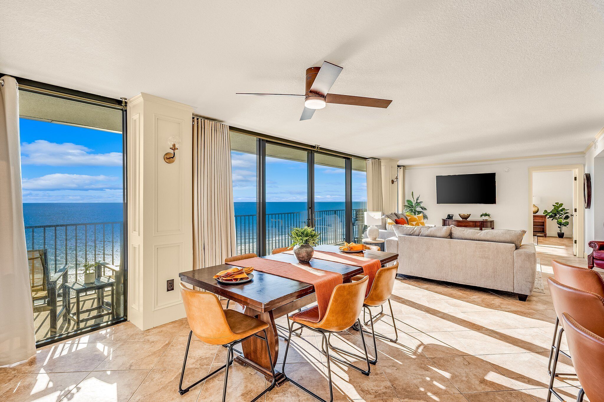 "Just Beachy" - 2 Bedroom 2 Bath Beachfront Condo | Living area | 32-inch LED TV with cable channels