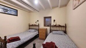 2 bedrooms, iron/ironing board, travel cot, bed sheets