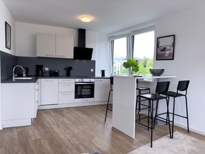 Private kitchen - Zentrales Apartment mit Kostenlosem Parkplatz. Haustierfreundlich! (Osnabrück)