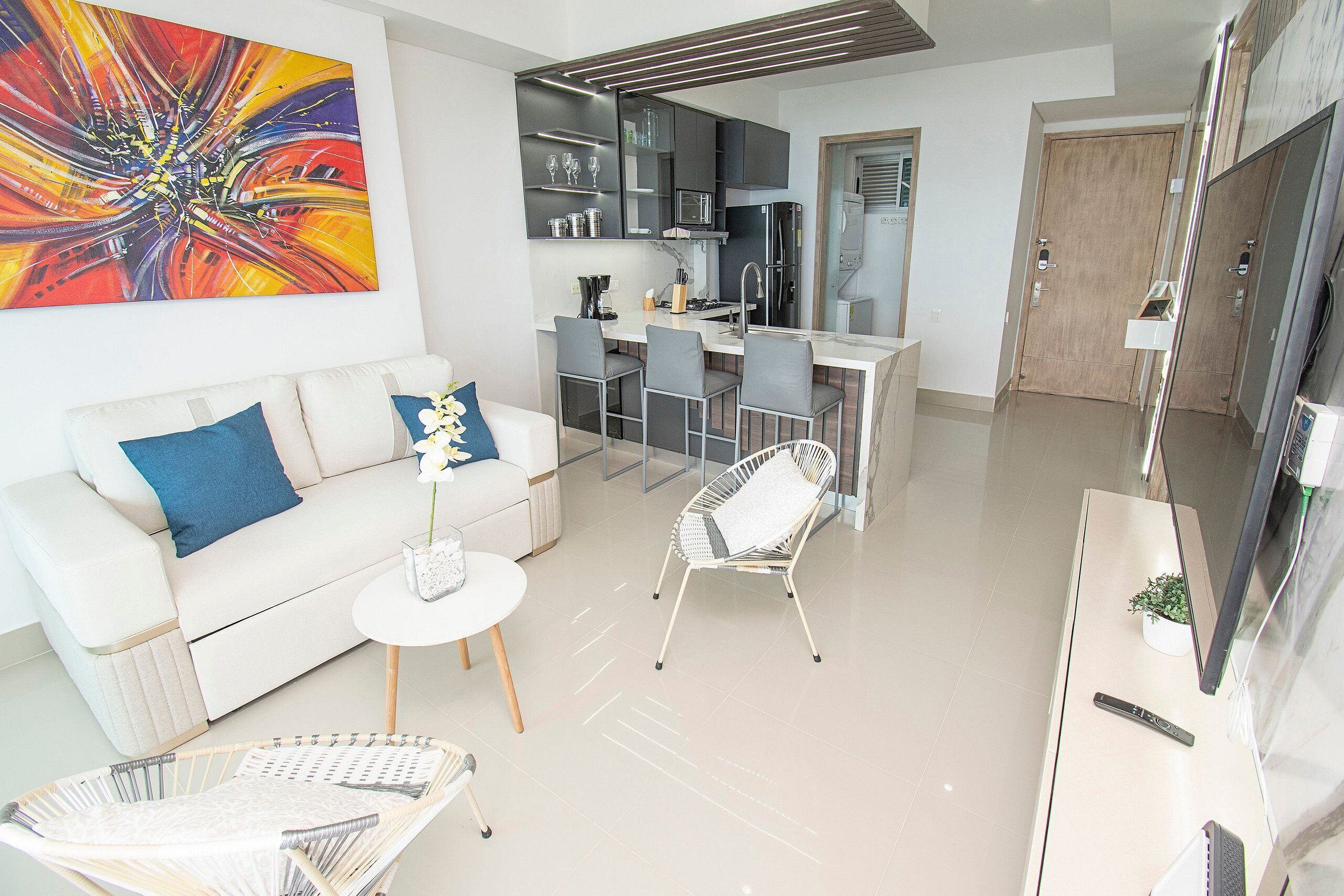 Apartment | Wohnbereich | Flachbildfernseher