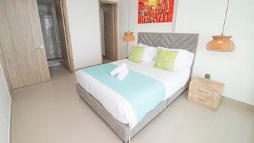Premium bedding, desk, blackout curtains, iron/ironing board