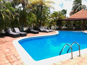 Pool - Cozy Apartment, backyard & balcony pool first floor gated, electricity included. (Punta Cana)