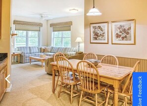 Dining - Lovely 2- bedroom condo in the North Hill community of Smugglers Notch Resort (Jeffersonville)