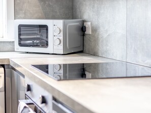 Fridge, microwave, oven, toaster