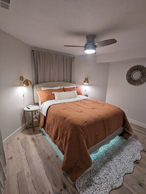 2 bedrooms, in-room safe, iron/ironing board, travel crib