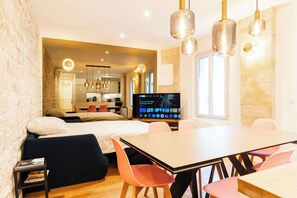 Enjoy meals around the large dining table with comfortable seating for all.