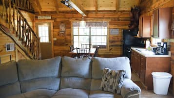 Een televisie, een open haard en een dvd-speler