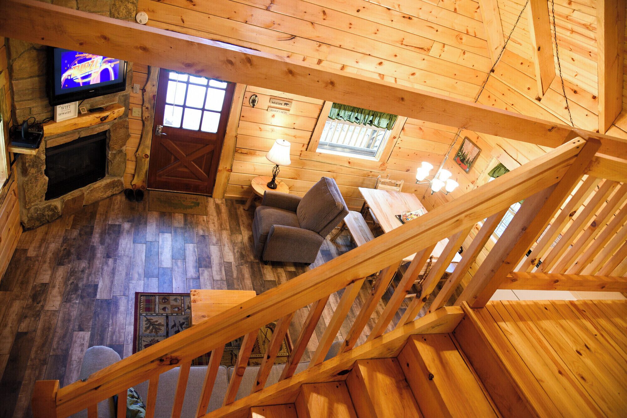 TV, fireplace, DVD player