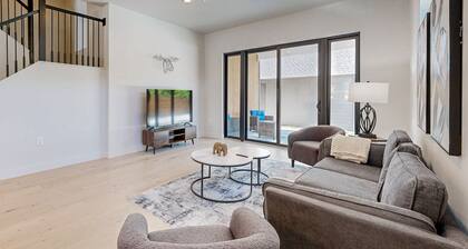 Two modern townhouses with enclosed backyards