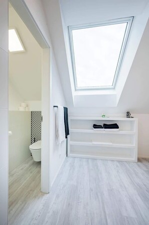 Dusche, Haartrockner, Handtücher