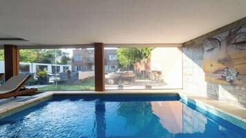 Indoor pool, outdoor pool, open open 24 hours, pool umbrellas