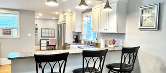 Stylish home next to train to Boston, near Salem