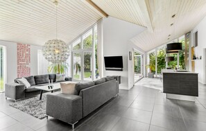 TV, fireplace - Lovely home in Ebeltoft with sauna (Ebeltoft)