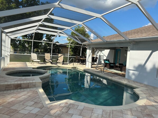 Outdoor pool, a heated pool