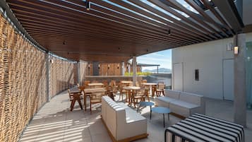 Panoramic Apartment, Pool Access, Sea View | Terrace/patio