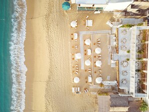 Sun-loungers, beach towels