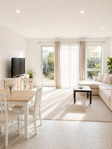New townhouse , 2 bedrooms , free street parking .