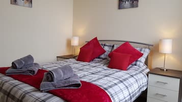 Individually decorated, individually furnished, desk, laptop workspace