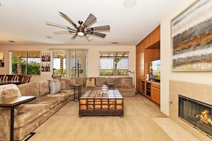 TV, fireplace, video games, offices - Indio Home | Game Room, Fire Pit & Outdoor Kitchen (Indio)