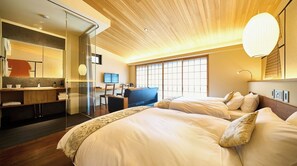 1 室のベッドルーム、デスク、WiFi (無料)、ベッドシーツ