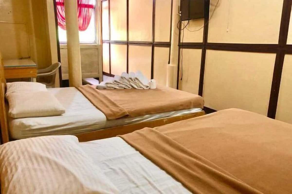 Laptop workspace, free WiFi, bed sheets