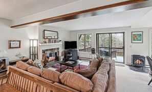 TV, fireplace, video games, offices