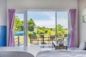 Kamar Double, balkon, pemandangan laut | Tirai kedap cahaya, Wi-Fi gratis, dan seprai linen