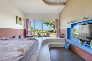 Double Room with Sea View and Balcony | Blackout drapes, free WiFi, bed sheets - Happiness Ocean View B&B (Liuqiu)