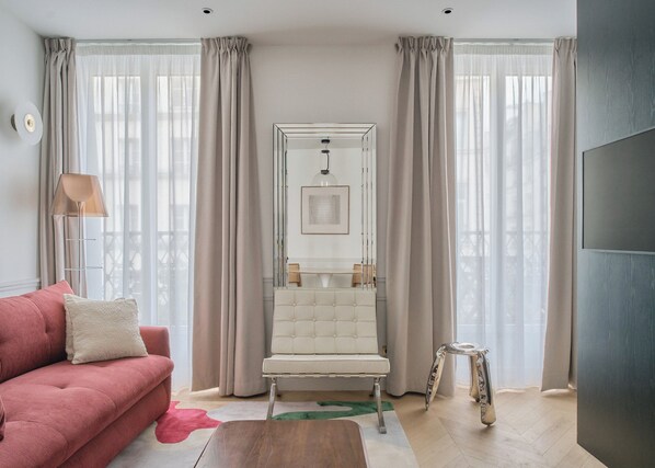Departamento Deluxe, balcón (203) | 1 habitación, ropa de cama de alta calidad y decoración personalizada 