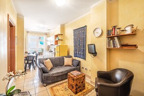 Classic Apartment, City View | Living area | 35-cm TV with digital channels - Gaudio Apartments by Wonderful Italy (Sanremo)