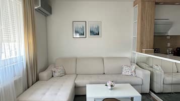 Smart TV, video library, stereo