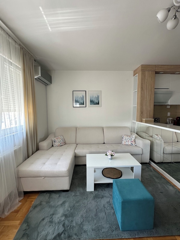 Smart TV, video library, stereo