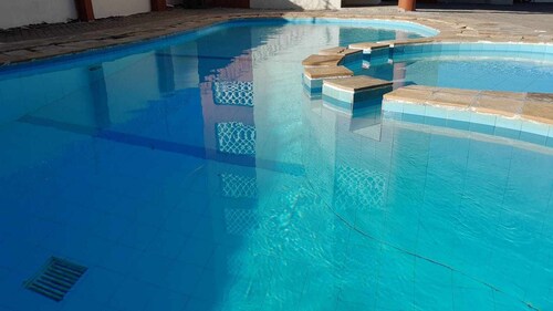 studio apartment with sea view and swimming pool