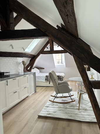 1 Schlafzimmer, Bügeleisen/Bügelbrett, WLAN, Bettwäsche. Come and discover our charming apartment on the heights of old Pontoise.