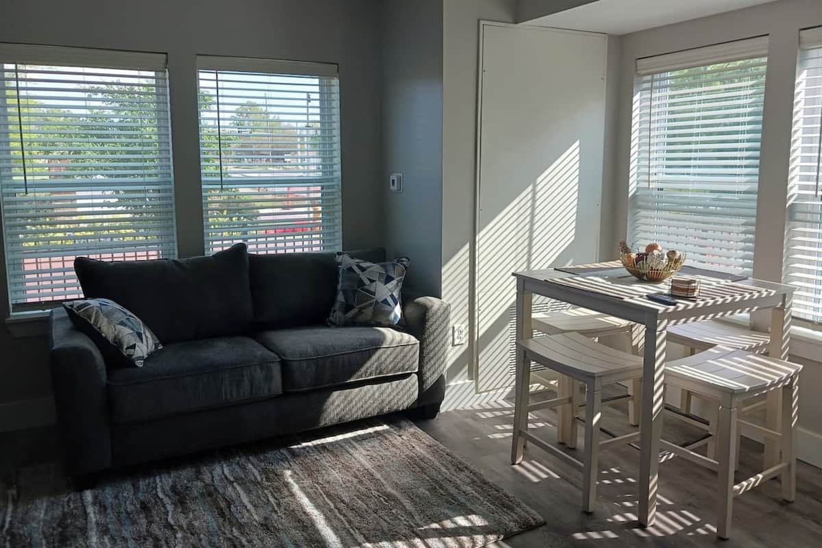Comfort Condo | Living room | 45-inch Smart TV with digital channels, Netflix, Hulu