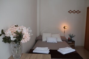 2 slaapkamers, een bureau, een strijkplank/strijkijzer, gratis wifi