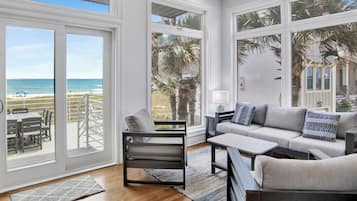 House, Multiple Beds, Patio, Ocean View | Living area | 42-inch flat-screen TV with digital channels